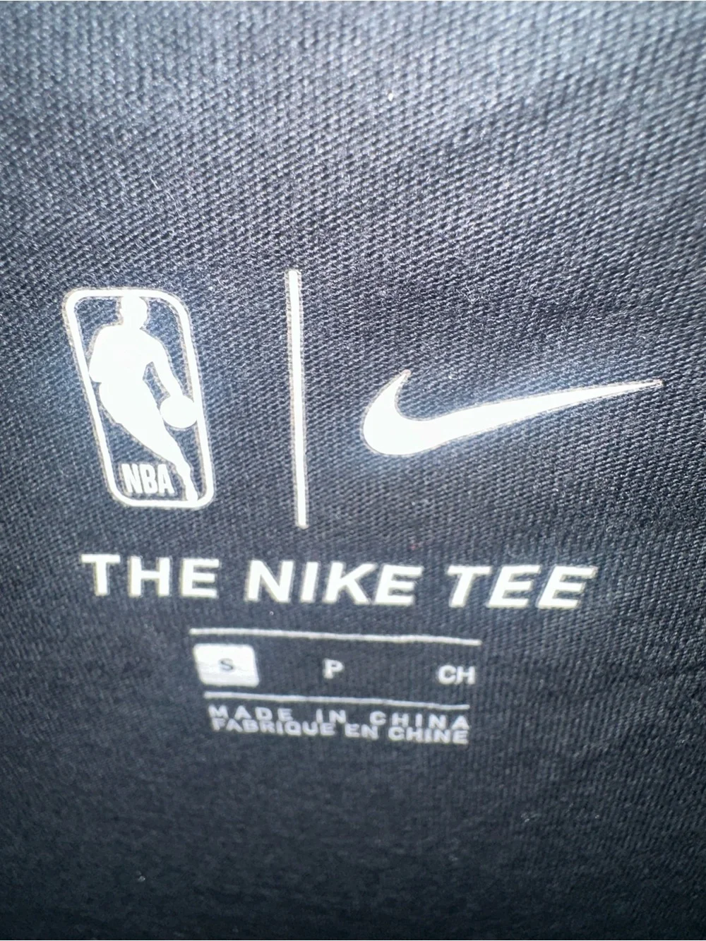 Nike Black Tee with White NBA and Swoosh Logos - Golden State Warriors